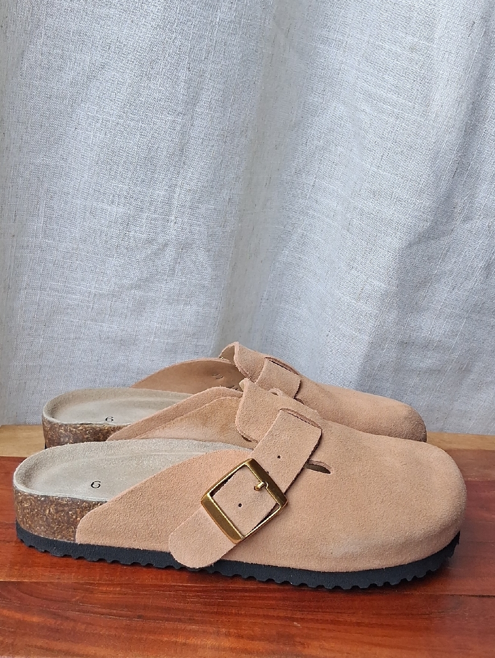 "Pre-Loved" Quince Water Repellent Suede Clog Mule Pecan Tan 6 - Picture 5 of 13